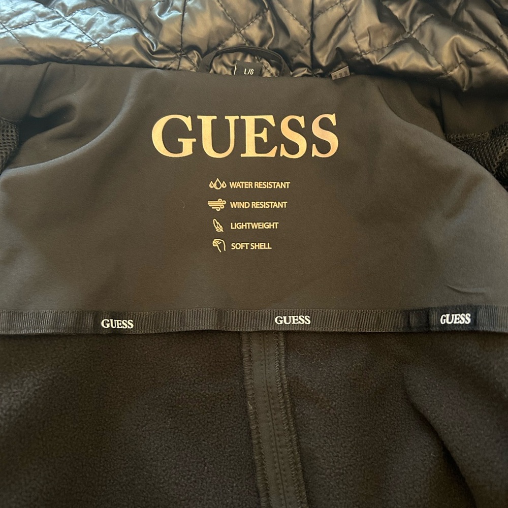 Guess Black Anorak Jacket with Hood and Weather-Resistant Fabric - Brand New - Picture 8 of 9